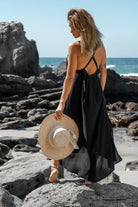 The Kailani Dress in Midnight Rayon Crepe Back