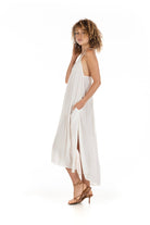 The Kailani Dress in Seashell Rayon Crepe Side