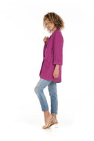 The Sydney Blazer in Pink Sapphire Linen Side